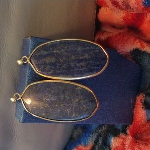 Gold tone Lapis Earings